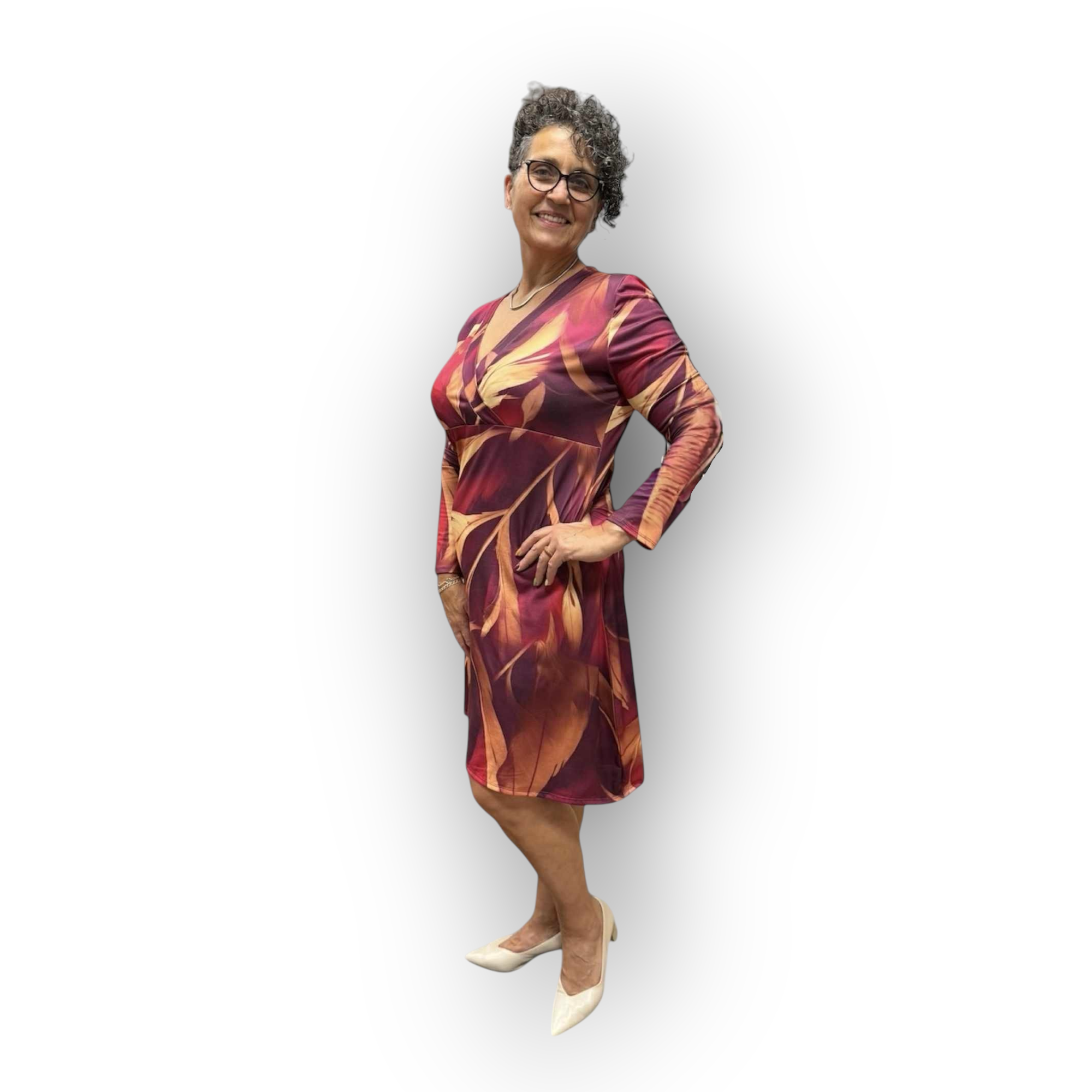 Női átlapolt mintás ruha - MISS BEAUTY