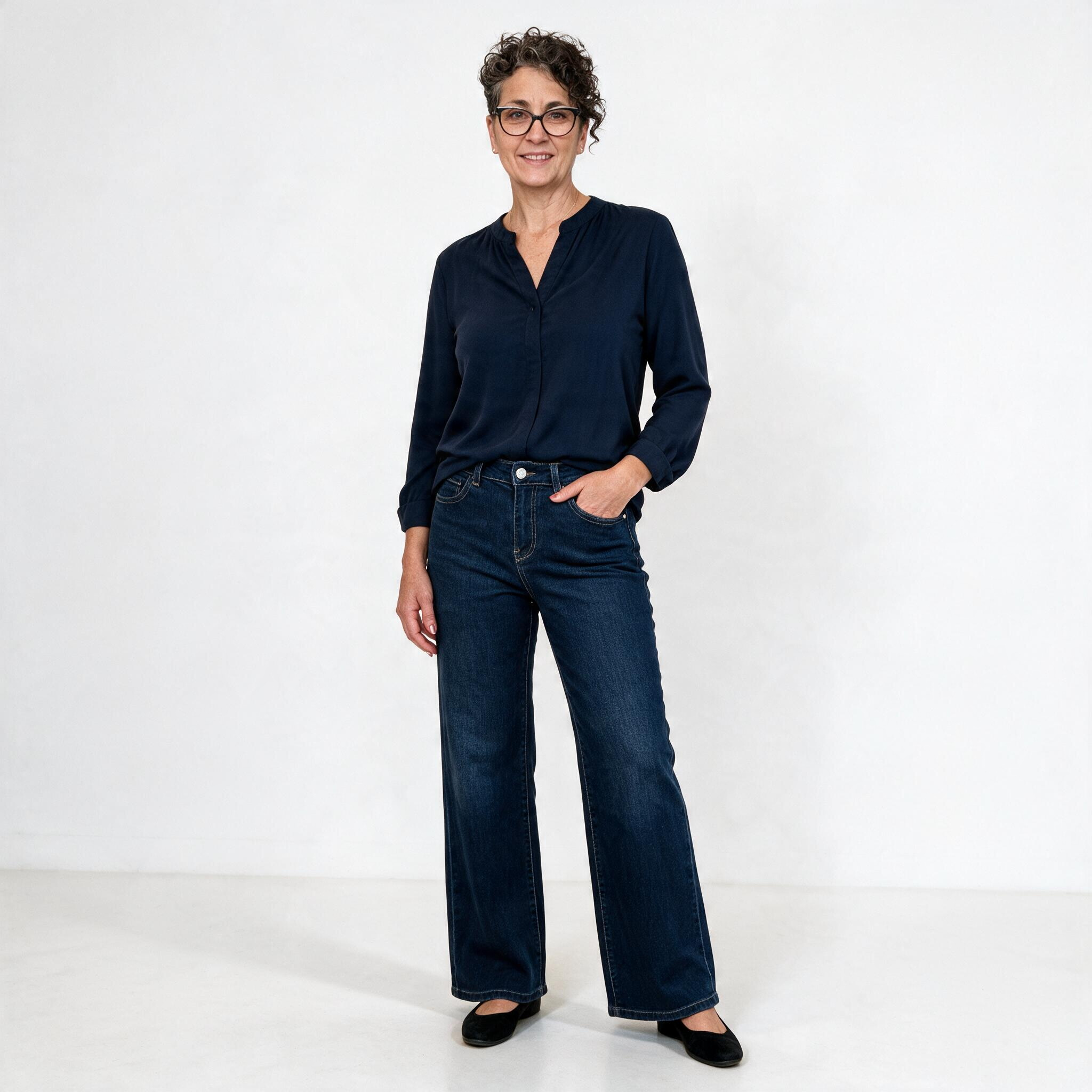Nagy méretű WIDE LEG FIT női farmernadrág - RE-DRESS
