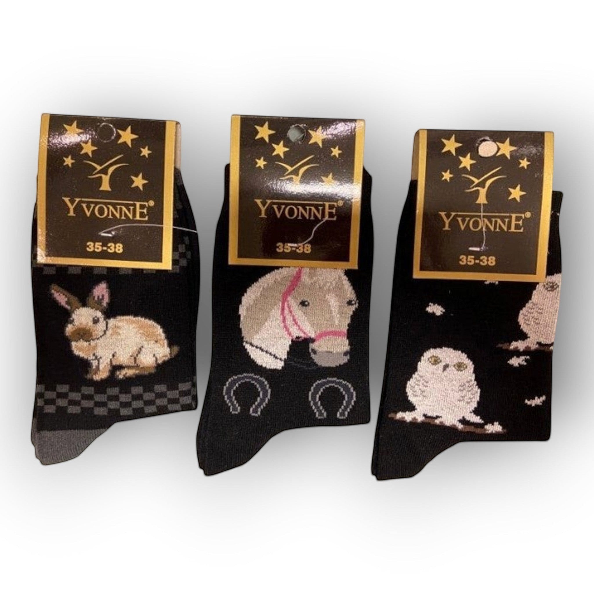 Yvonne "különböző állatos zokni"