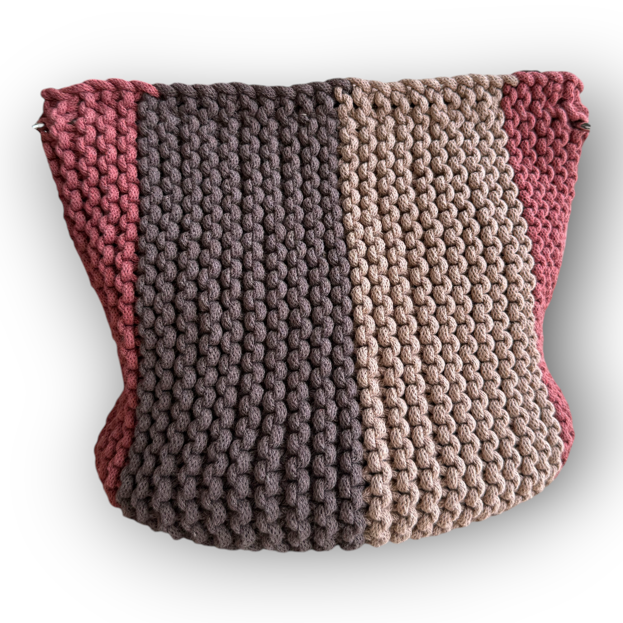 Egyedi kézműves horgolt női táska bőr füllel - Éva Horgoló Kuckó
