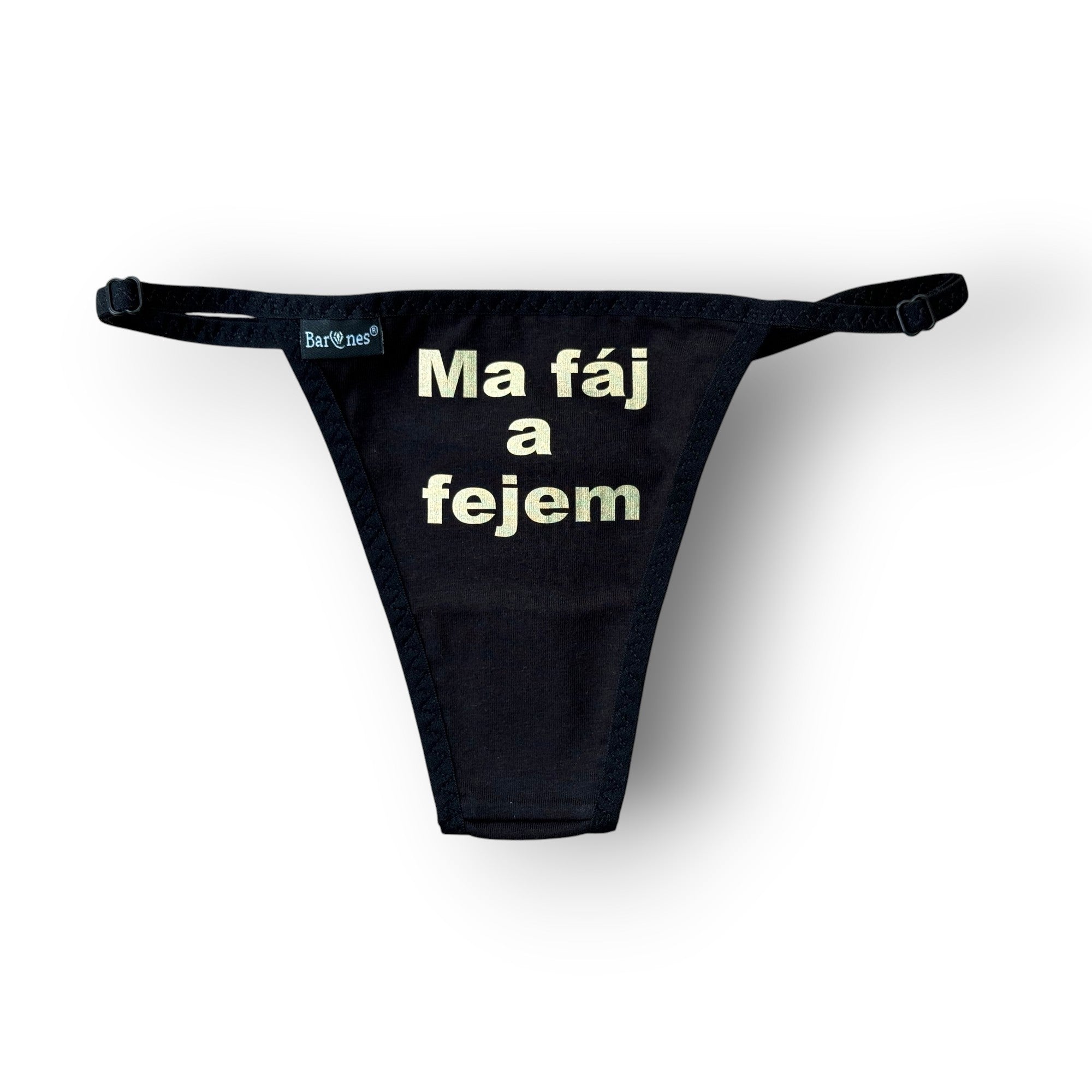 Női feliratos, állítható pántos tanga - BARONES Bobo