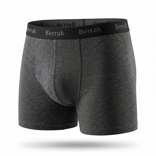 Horszi BERRAK sötétszürke férfi boxer puha pamut-modal anyagból, rugalmas, logózott derékpánttal.