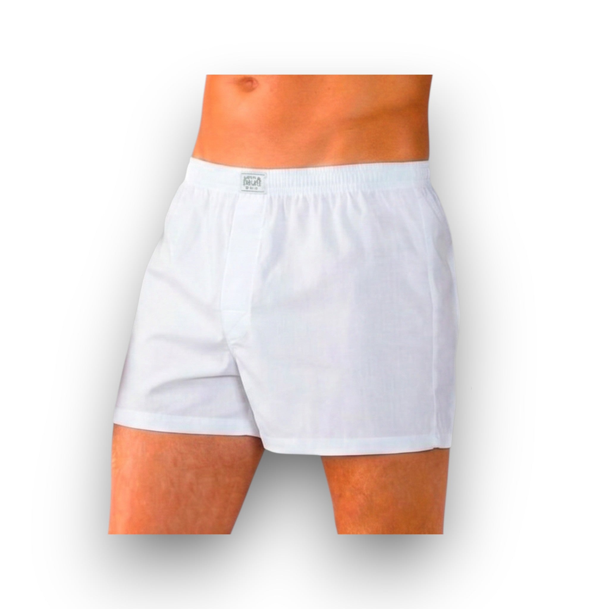 Horszi fehér, 100% pamutból készült, kényelmes, extra méretű férfi boxer laza szabással és rugalmas derékrésszel.