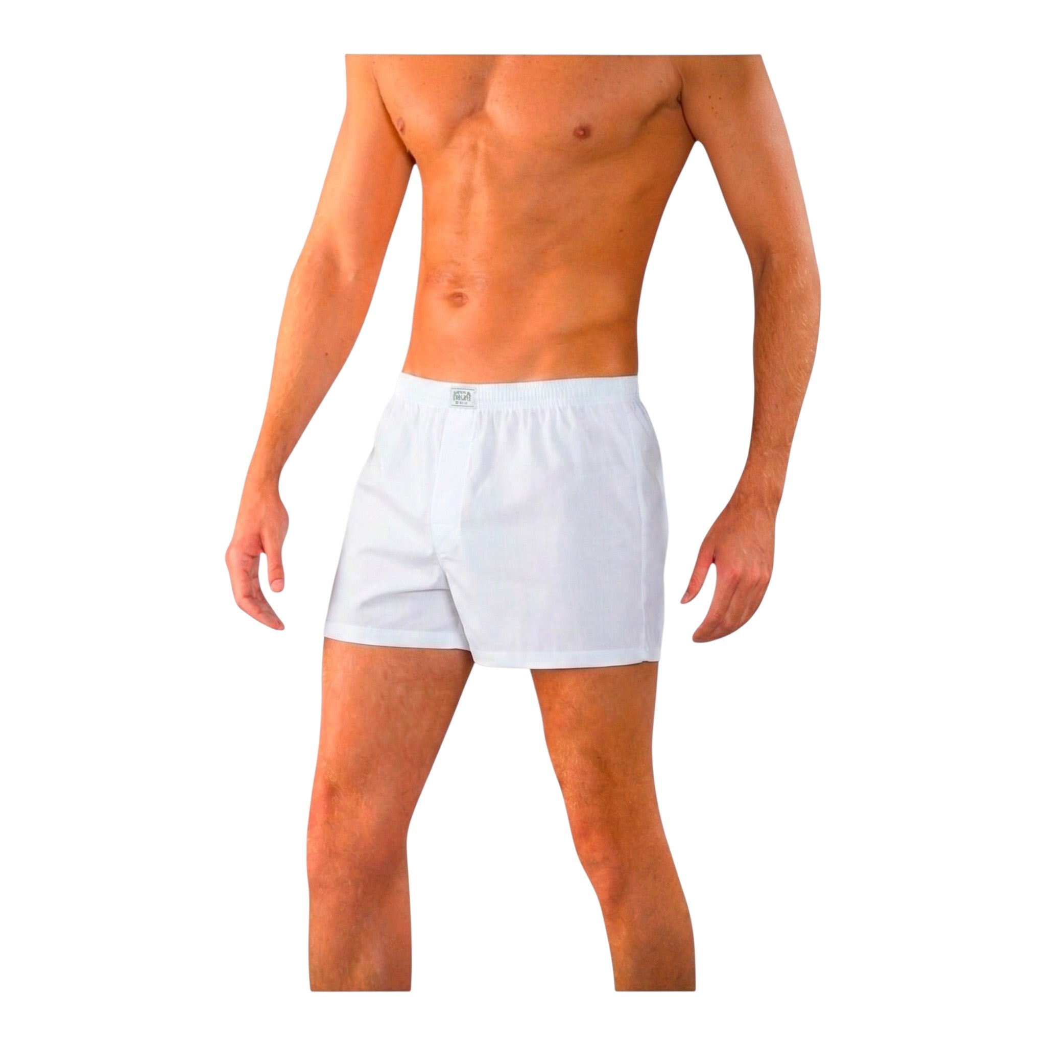 Horszi extra méretű, fehér színű, 100% pamutból készült kényelmes férfi boxer alsónadrág klasszikus szabással.